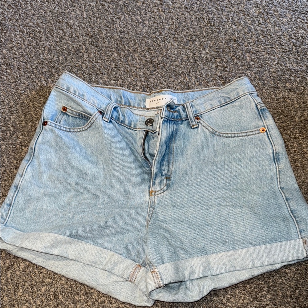 Topshop Light Blue Denim Women Shorts
